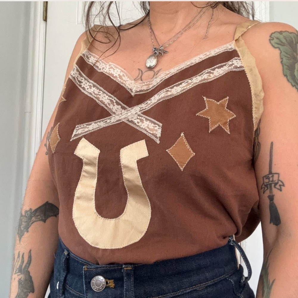 Handmade patch front cami